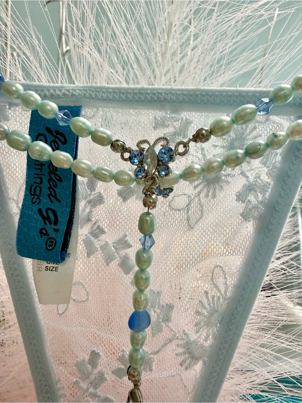 Blue Pearl butterfly G string